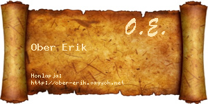 Ober Erik névjegykártya